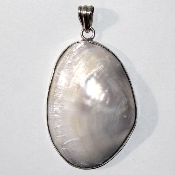 Vintage Sterling Silver House of Bangles Mother of Pearl Pendant Large HOB - Picture 1 of 5